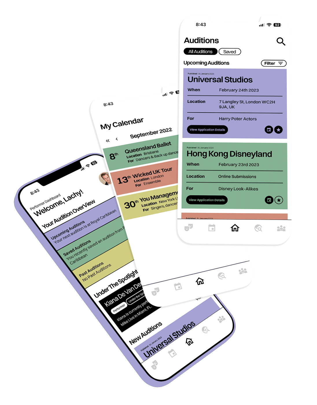 Industry Auditions APP Mockup